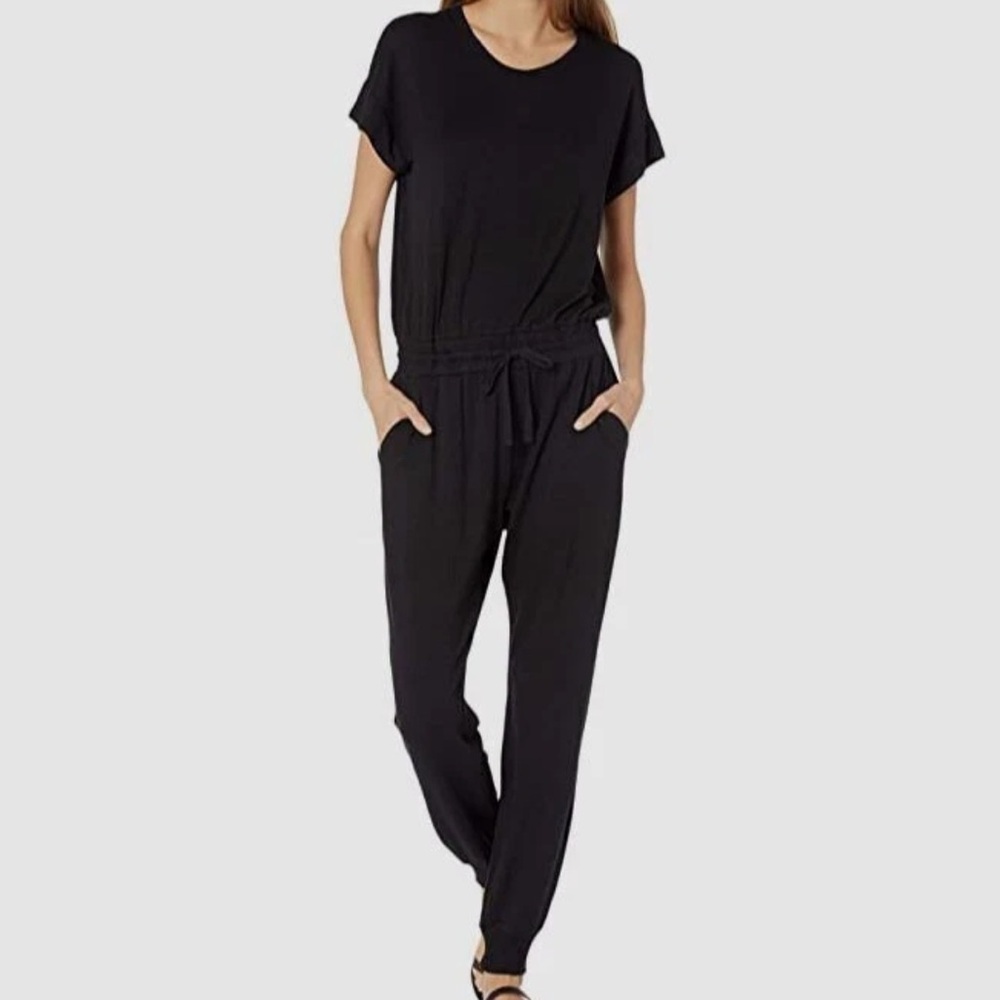 Splendid Short Sleeve Jumpsuit Washed Black